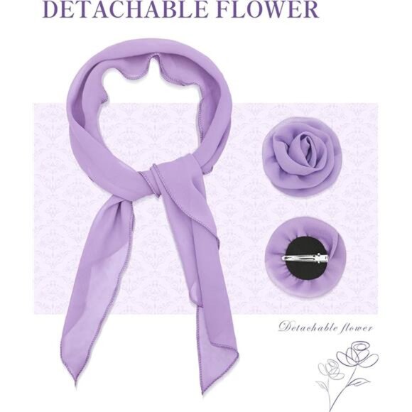 Chiffon Scarf for Women Light Purple - Picture 5 of 7
